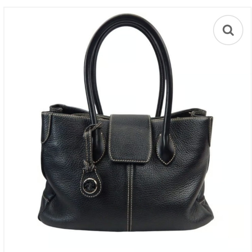 Dooney & Bourke Black Pebbled Leather Satchel Handbag